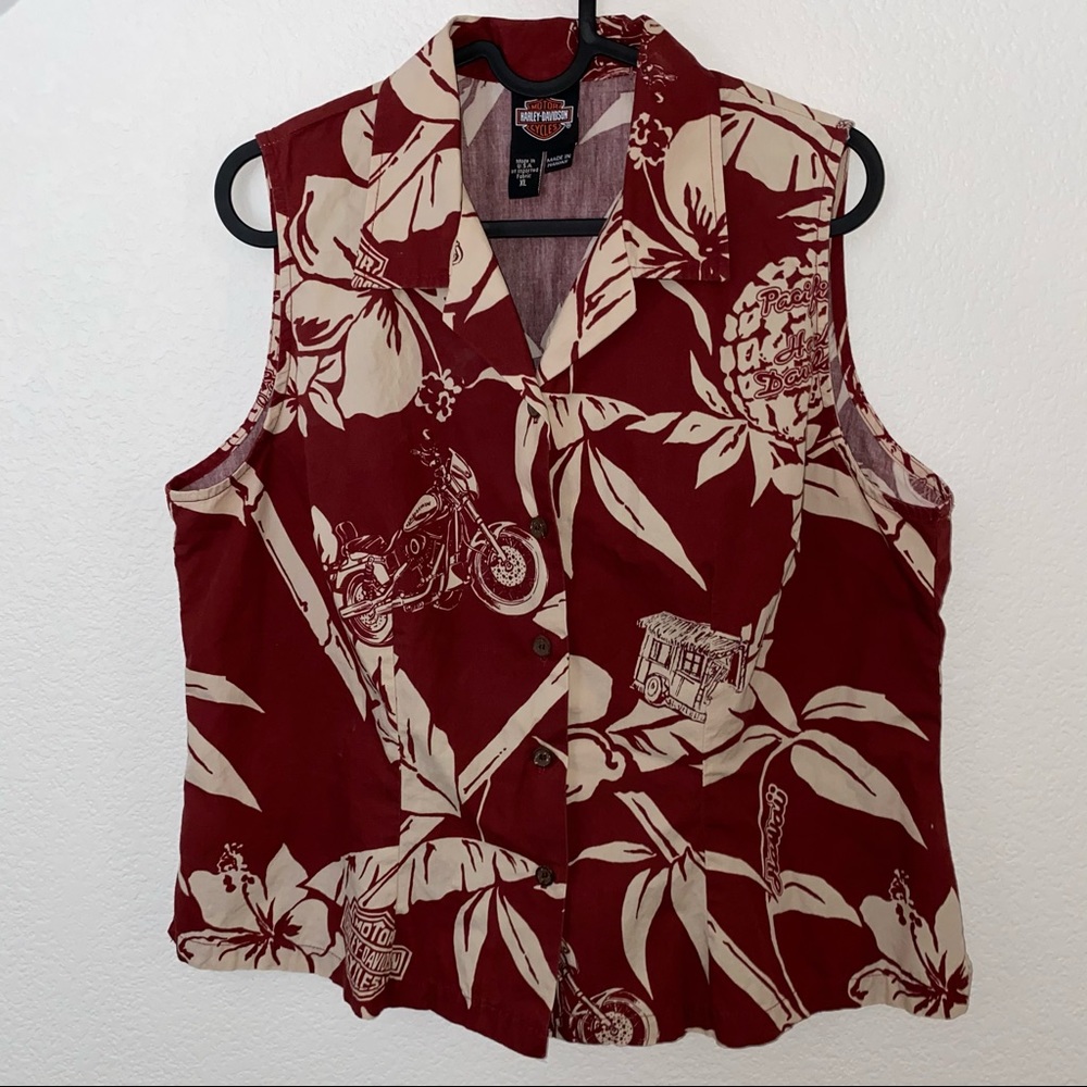 VINTAGE HARLEY DAVIDSON HAWAIIAN SHIRT